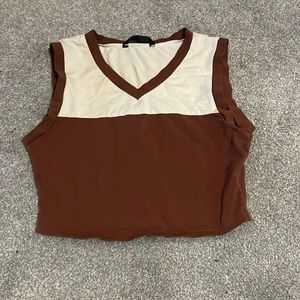 Shein V-neck 2 tone brown tank top sz small